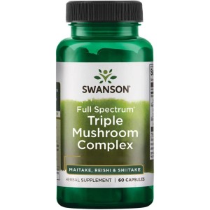 کپسول قارچ طیف کامل تقویت سیستم ایمنی بدن سوانسون Swanson Full Spectrum Triple Mushroom Complex (60 عددی)