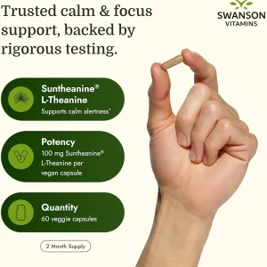 کپسول کاهش استرس سوانسون Swanson Foods L-Theanine 100mg (60 عددی)
