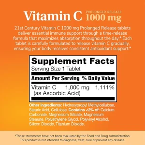 قرص ویتامین 21Century Vitamin C 1000mg قرن 21 (110 عددی)