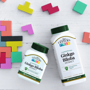 کپسول گیاهی افزایش تمرکز جینکوبیلوبا 21Century Ginkgo Biloba 60mg قرن 21 (60 عددی)