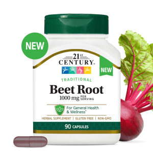 کپسول سلامت بدن عصاره ریشه چغندر 21Century Beet Root 1000mg قرن 21(90 عددی)