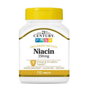 قرص ویتامین نیاسین 21Century Niacin flush free B3 250mg قرن 21 (110 عددی)