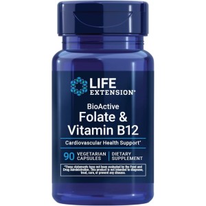 کپسول فولات و ویتامین ب ۱۲ لایف اکستنشن LIFE EXTENSION Folate & B12 (90 عددی)
