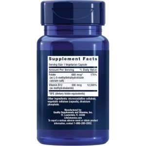 کپسول فولات و ویتامین LIFE EXTENSION Folate & B12 (90 عددی)