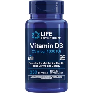 سافت ژل ویتامین دی 3 لایف اکستنشن LIFE EXTENSION D3 1000iu (250 عددی)
