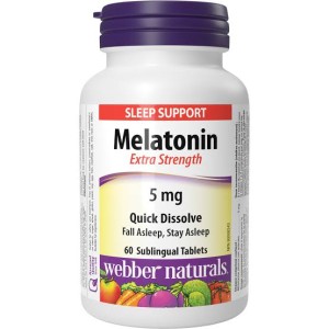 قرص ملاتونین Webber Naturals Extra Strength Melatonin 5mg وبر نچرالز (60 عددی)