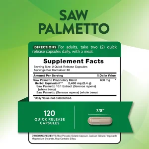 کپسول عصاره ساوپالمتو NATURE'S TRUTH Saw Palmetto 2400mg (120 عددی)