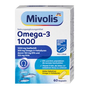 سافت ژل امگا 3 میولیس Mivolis Omega 3 1000mg (60 عددی)