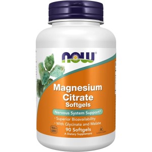 سافت ژل منیزیم سیترات ناو فودز NOW Foods Magnesium Citrate 400mg (90 عددی)