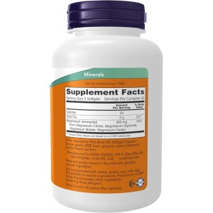 سافت ژل منیزیم سیترات ناو فودز NOW Foods Magnesium Citrate 400mg (90 عددی)