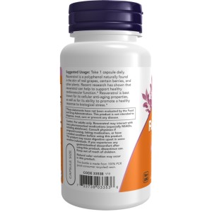 کپسول گیاهی سلامت قلب و عروق رسوراترول ناو فودز NOW Foods Resveratrol 200mg (60 عددی)