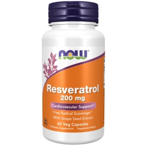 کپسول گیاهی سلامت قلب و عروق رسوراترول ناو فودز NOW Foods Resveratrol 200mg (60 عددی)