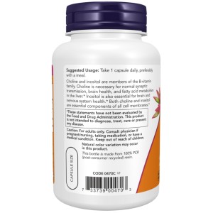 کپسول گیاهی سلامت بدن کولین و اینوزیتول ناو فودز NOW Foods Choline & Inositol (100 عددی)
