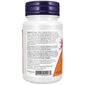 کپسول گیاهی ویتامین کا2 و کا1 پلاس ناو فودز NOW Foods MK-7 Plus with K1 & MK-4 (90 عددی)