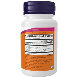 کپسول گیاهی ویتامین کا2 و کا1 پلاس ناو فودز NOW Foods MK-7 Plus with K1 & MK-4 (90 عددی)