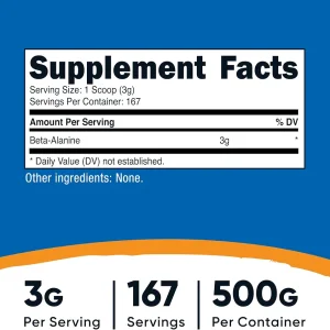 پودر تقویت عضلات بتا آلانین ناتریکاست Nutricost Beta-Alanine (500 گرم)