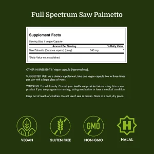 کپسول عصاره ساوپالمتو سوانسون Swanson Saw Palmetto 540mg (250 عددی)