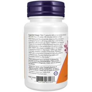 کپسول افزایش انرژی ان ای دی اچ ناو فودز NOW Foods NADH 10mg (60 عددی)
