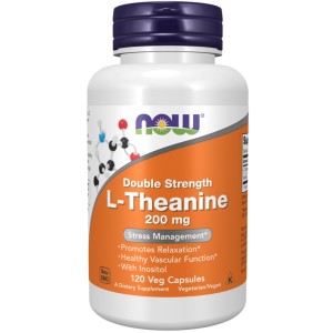 کپسول کاهش استرس ال-تیانین همراه با اینوسیتول ناو فودز NOW Foods L-Theanine 200mg (120 عددی)