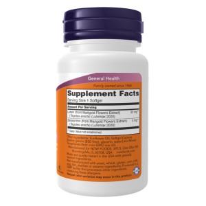 سافت ژل سلامت چشم لوتئین همراه زآگزانتین ناو فودز NOW Foods Lutein & Zeaxanthin (60 عددی)