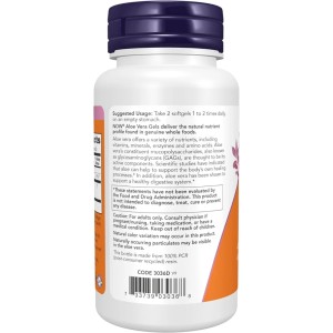 سافت ژل بهبود گوارش آلوئه ورا ناو فودز NOW Foods Aloe Vera 50mg (100 عددی)