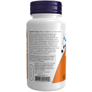 قرص سلامت پوست ال-لیزین ناو فودز NOW Foods L-Lysine 500mg (100 عددی)