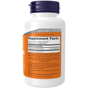 کپسول ال-آرژنین ناو فودز NOW Foods L-Arginine 500mg (100 عددی)