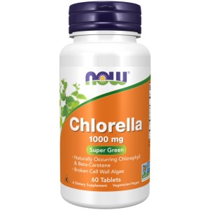 قرص سلامت بدن کلروفیل ناو فودز NOW Foods Chlorella 1000mg (60 عددی)