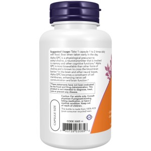 کپسول تقویت سیستم عصبی آلفا جی پی سی ناو فودز NOW Foods Alpha GPC 300mg (60 عددی)