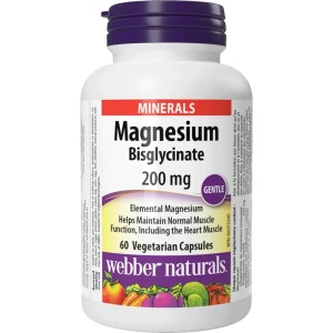 کپسول منیزیم بیس گلیسینات وبر نچرالز Webber Naturals Magnesium Bisglycinate 200mg (60 عددی)