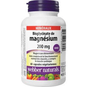کپسول منیزیم بیس گلیسینات وبر نچرالز Webber Naturals Magnesium Bisglycinate 200mg (60 عددی)