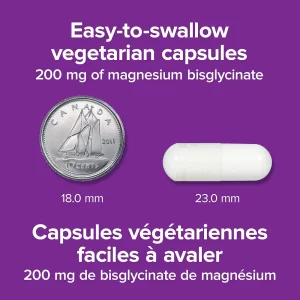 کپسول منیزیم بیس گلیسینات وبر نچرالز Webber Naturals Magnesium Bisglycinate 200mg (60 عددی)