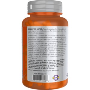 کپسول تقویت عضلات بتا آلانین ناو اسپرت NOW Sports Beta-Alanine 750mg (120 عددی)