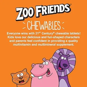 پاستیل مولتی ویتامین Zoo Friends قرن 21 (60 عددی)