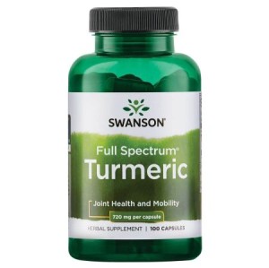 قرص زردچوبه با طیف کامل Swanson Full Spectrum Turmeric 720mg سوانسون (100 عددی)