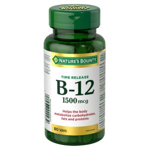 قرص ویتامین B12 1500mcg نیچرز بونتی (80 عددی)