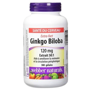 قرص عصاره جینکو بیلوبا Ginkgo Biloba 120mg وبر Webber Naturals (300 عددی)