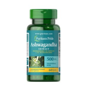 قرص عصاره آشواگاندا Ashwagandha 500mg پوریتان پراید (60 عددی)