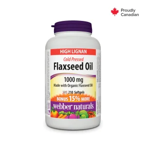 قرص روغن بذر کتان Flaxseed Oil 1000mg وبر Webber (210 عددی)