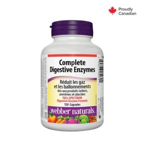 قرص مکمل آنزیم طیف کامل Complete Enzymes digestives وبر Webber Naturals (150 عددی)