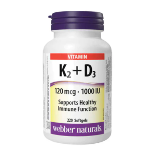 قرص ویتامین K2 +D3 وبر Webber Naturals (220 عددی)