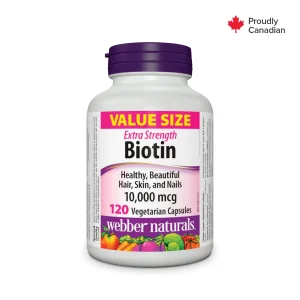 قرص بیوتین 10.000mcg وبر Webber Naturals (120 عددی)