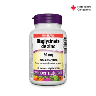 زینک Webber Naturals Zinc Bisglycinate 50 mg High Absorption 50mg وبر نچرالز