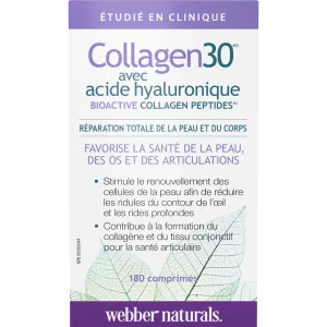 قرص کلاژن با هیالورونیک اسید Collagen30 وبر Webber Naturals (180 عددی)