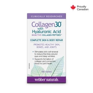 قرص کلاژن با هیالورونیک اسید Collagen30 وبر Webber Naturals (180 عددی)