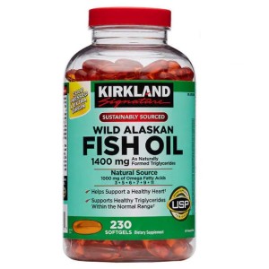 قرص فیش اویل Fish Oil 1400mg آلاسکای وحشی کرکلند (230 عددی)