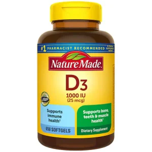 قرص ویتامین D3 1000iu نیچرمید NatureMade (650 عددی)