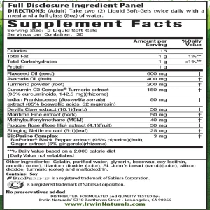 قرص زردچوبه Whole-Body Turmeric + Curcumin C3 Complex Irwin Naturals ایروین نچرالز (60 عددی)