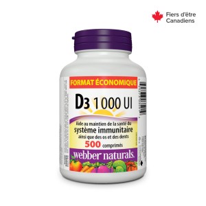 قرص ویتامین D3 1000iu وبر Webber Naturals (500 عددی)