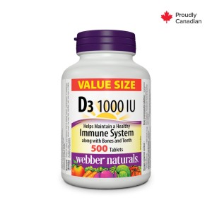 قرص ویتامین D3 1000iu وبر Webber Naturals (500 عددی)